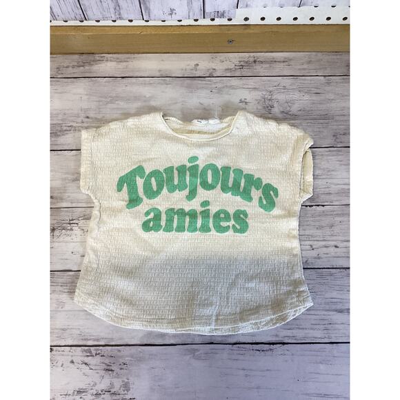 Infants White "Toujours amies" T-Shirt 9-12 Months - Picture 1 of 4